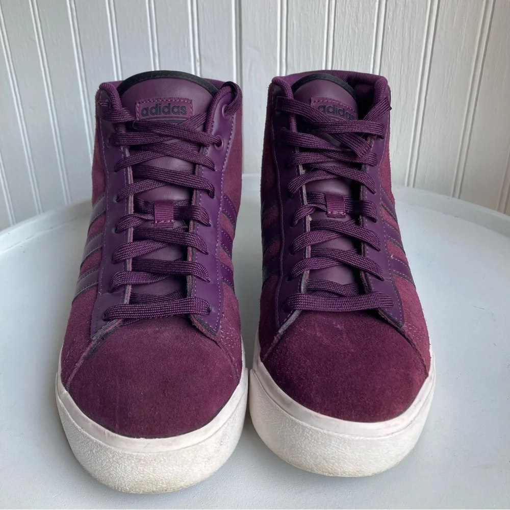 Adidas Neo Cloudfoam Deep Purple High Top Sneaker Womens 8 Shoe - Picture 13 of 15
